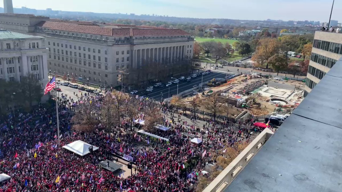 Hundreds of thousands of people showing their support in D.C. They will not stand for a Rigged and Corrupt Election! https://t.co/tr35WKTKM8