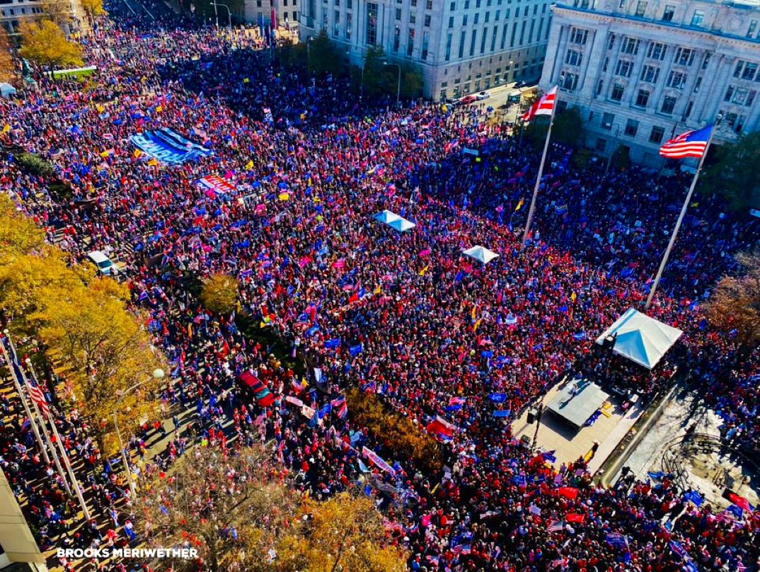 .@FoxNews and the Fake News Networks aren’t showing these massive gatherings. Instead they have their reporters standing in almost empty streets. We now have SUPPRESSION BY THE PRESS. MAGA! 
